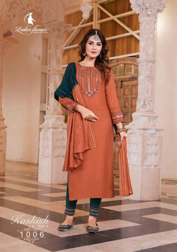 Ladies Flavour Kashish Vol 4 Fancy Kurti With Bottom Dupatta Collection